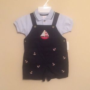 Nautical Toddler Overall Outfit